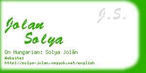 jolan solya business card